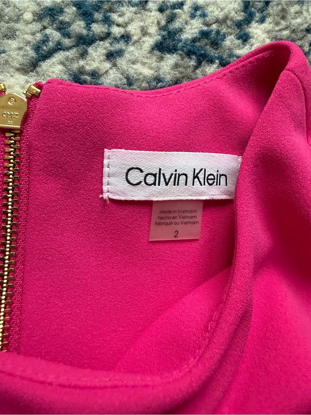 Calvin Klein Hot Pink Ruffle-Sleeve Sheath Midi Dress - Picture 3 of 5